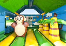 Order multifun jungle with gorilla bouncy castle including slide for kids. Buy inflatable bouncy castles online at JB Inflatables UK
