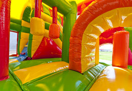 Buy medium inflatable princess themed multiplay bouncer with slide for kids. Order inflatable bouncers online at JB Inflatables UK