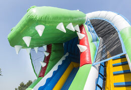 Buy crocodile themed inflatable slide for kids. Order inflatable slides now online at JB Inflatables UK