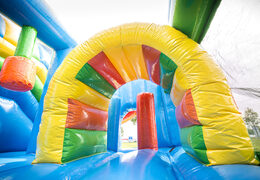 Multiplay sea bouncer with a slide, fun objects on the jumping surface and eye-catching 3D objects for kids. Order inflatable bouncers online at JB Inflatables UK