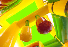 Buy medium inflatable bouncer in crocodile theme with slide for children. Order inflatable bouncers online at JB Inflatables UK