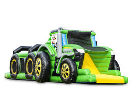 Order an inflatable unique 17 meter wide obstacle course in tractor theme for kids. Buy inflatable obstacle courses online now at JB Inflatables UK
