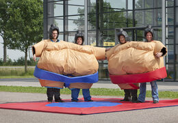 Order inflatable twin sumo suits for both young and old. Buy inflatable sumo suits online at JB Inflatables UK