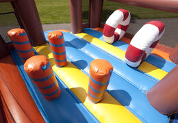 Impressive inflatable shark themed slide with a splash pool for kids. Buy inflatable slides now online at JB Inflatables UK