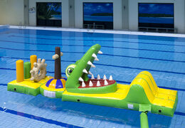 Get an airtight crocodile-themed inflatable obstacle course with fun 3D objects for both young and old. Order inflatable pool games now online at JB Inflatables UK