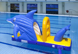 Buy an inflatable airtight swimming pool slide in a dolphin theme for both young and old. Order inflatable pool games now online at JB Inflatables UK