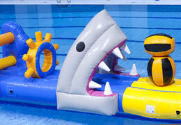 Order unique inflatable mega run swimming pool in shark theme for both young and old. Buy inflatable water attractions online now at JB Inflatables UK