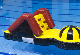 Order swimming pool adventure run with challenging obstacle objects for both young and old. Buy inflatable water attractions online now at JB Inflatables UK