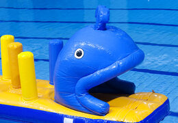 Inflatable whale run assault course with fun 3D obstacles for both young and old. Order inflatable obstacle courses online now at JB Inflatables UK