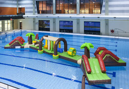 Buy an inflatable 16 meter long Double Hawaii Run XL obstacle course with various exciting objects for both young and old. Order inflatable water attractions now online at JB Inflatables UK