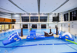 Buy a double inflatable pirate run obstacle course for kids. Order inflatable water attractions now online at JB Inflatables UK