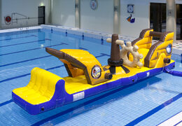 Inflatable pirate ship run obstacle course with fun objects for both young and old. Order inflatable obstacle courses online now at JB Inflatables UK