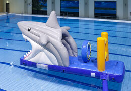 Buy an airtight shark themed inflatable pool slide for both young and old. Order inflatable water attractions now online at JB Inflatables UK
