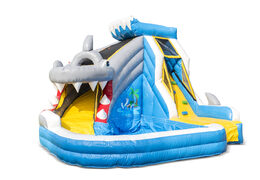 Order splashy shark bouncy castle with bath at JB Inflatables UK. Buy inflatable bouncy castles online at JB Inflatables UK