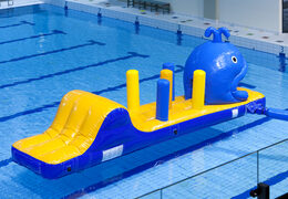 Whale run inflatable obstacle course with fun 3D obstacles for both young and old. Order inflatable obstacle courses online now at JB Inflatables UK