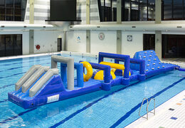 Double Obstacle Run Marine XL obstacle course with double climbing wall and double slide for both young and old. Buy inflatable pool obstacle courses online now at JB Inflatables UK
