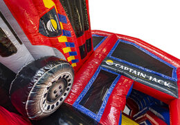 Custom made Captian Jack Multiplay Fire Brigade Indoor inflatable bouncers are perfect for any event. Order promotional bouncy castles at JB Promotions UK