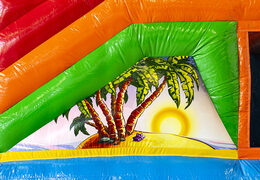 Order bouncer in hawaii theme with a slide for children. Buy inflatable bouncers online at JB Inflatables UK