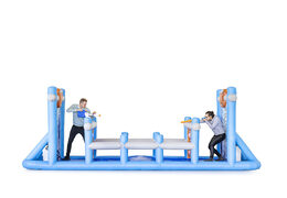 Get inflatable IPS Water Wars with water cannons for both young and old. Order inflatable water attractions now online at JB Inflatables UK 