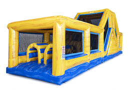 Obstacle course 13.5 meters long in marble theme with appropriate 3D objects for children. Order inflatable obstacle courses now online at JB Inflatables UK
