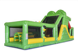 Crocodile inflatable obstacle course with matching 3D objects for children. Buy inflatable obstacle courses online now at JB Inflatables UK