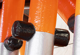 Mega inflatable 40-piece giga modular Edge Walker assault course for children. Order inflatable obstacle courses online now at JB Inflatables UK