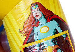 Superhero themed inflatable slide combo bounce house for kids for sale. Order now inflatable bounce houses with slide at JB Inflatables UK