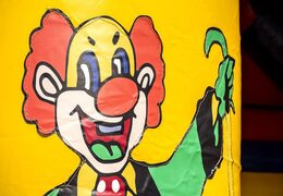 Buy a standard bouncer in a circus theme with beautiful animations both on the outside and inside walls and on the pillars for children. Order bouncers online at JB Inflatables UK