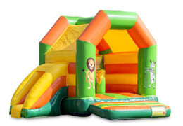 Midi multifun inflatable bounce house for kids for sale in jungle theme. Online available at JB Inflatables UK 