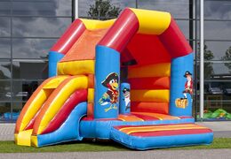 Midi multifun inflatable bouncer with roof for children for sale in pirate theme. Buy bouncers online at JB Inflatables UK 