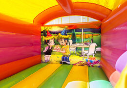 Mini-roofed party-themed bouncy castle for kids for sale. Buy bouncy castles now at JB Inflatables UK 