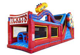Buy modular obstacle course rollercoaster 13.5m long with appropriate 3D objects for children. Order inflatable obstacle courses now online at JB Inflatables UK