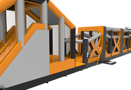 Giga inflatable adventure run obstacle course of 48.5m long for kids. Order inflatable obstacle courses now online at JB Inflatables UK