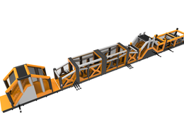 Mega inflatable adventure run obstacle course of no less than 48.5 meters long for kids. Buy inflatable obstacle courses online now at JB Inflatables UK