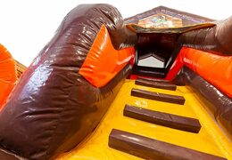 Buy a multifunctional Funcity pirate bouncy castle with a slide, the 3D object on the jumping surface with fun pirate design for children. Buy bouncy castles online at JB Inflatables UK