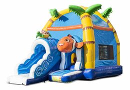 Buy inflatable indoor multiplay maxifun super bouncy castle with slide in theme clownfish nemo seaworld for children. Order inflatable bouncy castles online at JB Inflatables UK