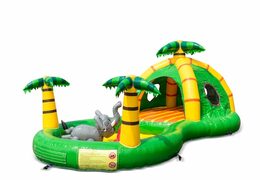 Buy an inflatable semi-open play fun bouncy castle in the playzone jungle theme for children. Order bouncy castles online at JB Inflatables UK