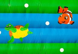 Order unique standard turtle bouncers with a 3D object on top for children. Buy bouncers online at JB Inflatables UK