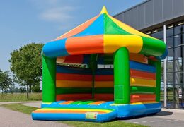 Carousel super bouncy castle covered in standard theme for kids.  Buy bouncy castles online at JB Inflatables UK  