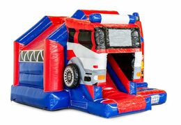 Order inflatable slide combo bounce house in firefighter theme at JB Inflatables America. Inflatable bounce houses with slide for sale at JB Inflatables UK