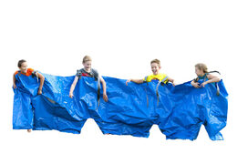 Buy blue party trousers that can seat 4 people for both old and young. Order inflatable items online at JB Inflatables UK