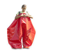 Buy red sponge pants for both old and young. Order inflatable items online at JB Inflatables UK