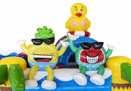 Buy inflatable air cushion with slide in summer party theme for children