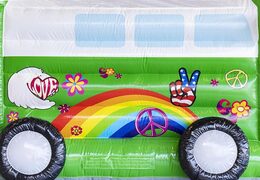 Order inflatable bouncy castle standard with roof in hippy theme green for children