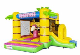 Hawaii themed compact inflatable air cushion with slide with many colors for sale