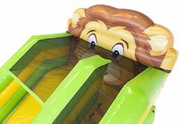 Jungle slide inflatable with bouncy castle section and obstacles for children