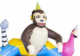 Standard inflatable inflatable bouncer in animal party theme with 3d animals on it for sale