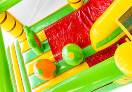 Order inflatable slide with bouncy castle section in dino theme for children