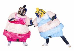 2 sumo suits big mama in pink and in blue to wrestle for sale