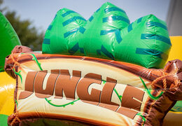 Order inflatable multiplay super air cushion with elephant and gorilla jungle theme for children